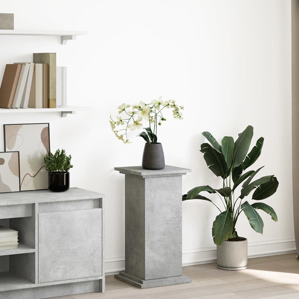 Display Stand with Storage Concrete Grey 31x30x60 cm Engineered Wood - Discount Dealers