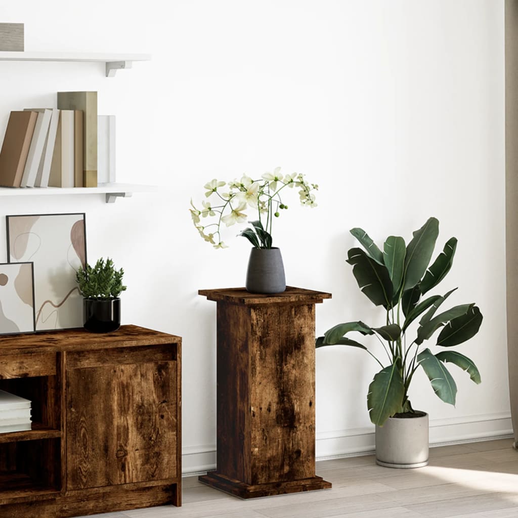 Display Stand with Storage Smoked Oak 31x30x60 cm Engineered Wood - Discount Dealers
