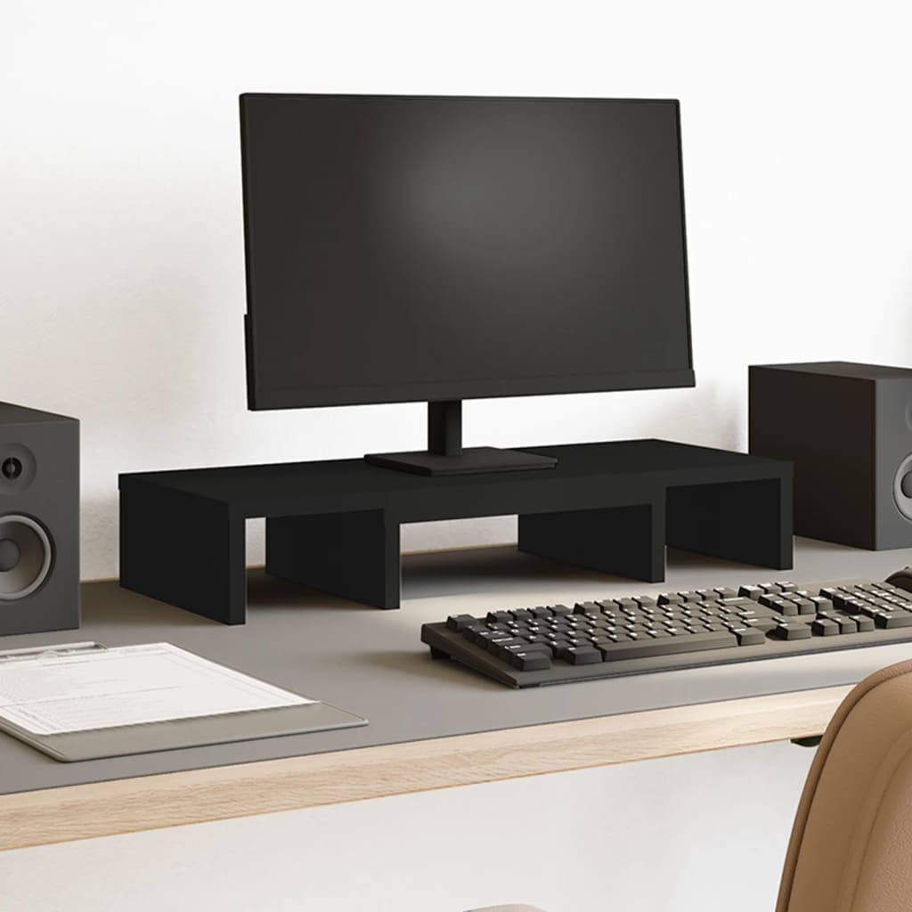 Monitor Stand Adjustable Black 60x24x10.5 cm Engineered Wood - Charlotte Dunes