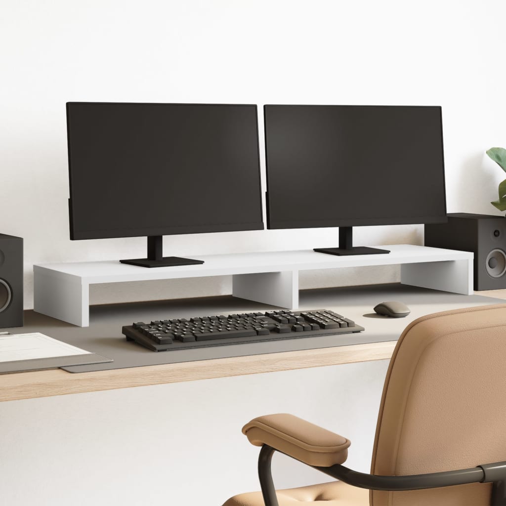 Monitor Stand White 100x27x10 cm Engineered Wood - Charlotte Dunes