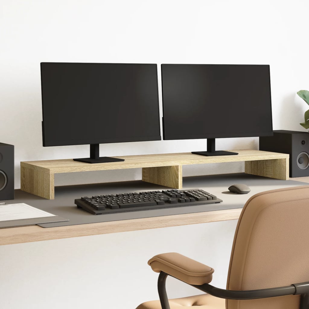 Monitor Stand Sonoma Oak 100x27x10 cm Engineered Wood - Charlotte Dunes