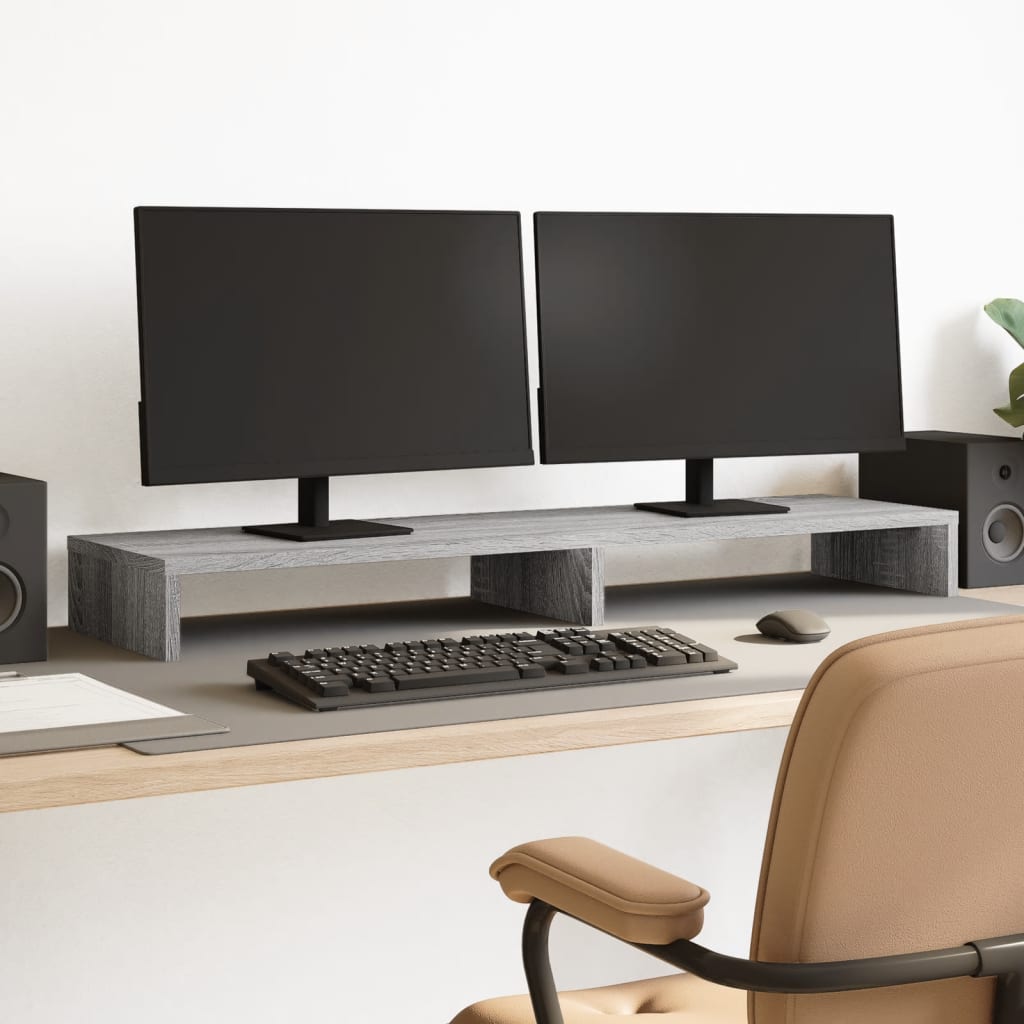 Monitor Stand Grey Sonoma 100x27x10 cm Engineered Wood - Charlotte Dunes