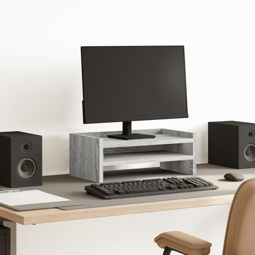Monitor Stand Grey Sonoma 42x24x16 cm Engineered Wood - Charlotte Dunes