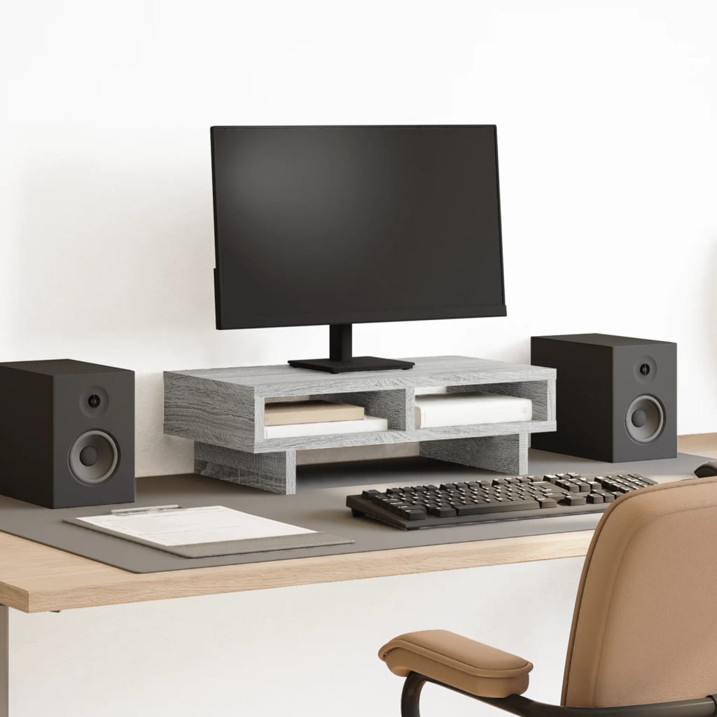 Monitor Stand Grey Sonoma 50x27x15 cm Engineered Wood - vid-854747 - Charlotte Dunes