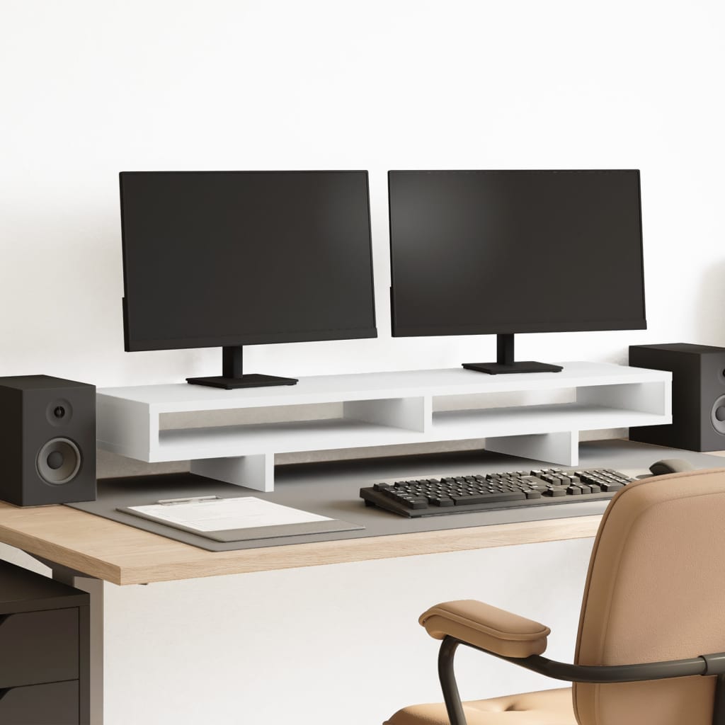 Monitor Stand White 100x27x15 cm Engineered Wood - Charlotte Dunes
