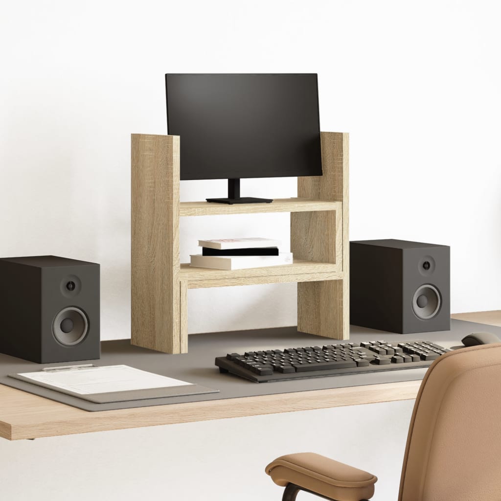 Desk Organiser Adjustable Sonoma Oak 40x17x41 cm Engineered Wood - Design Hut