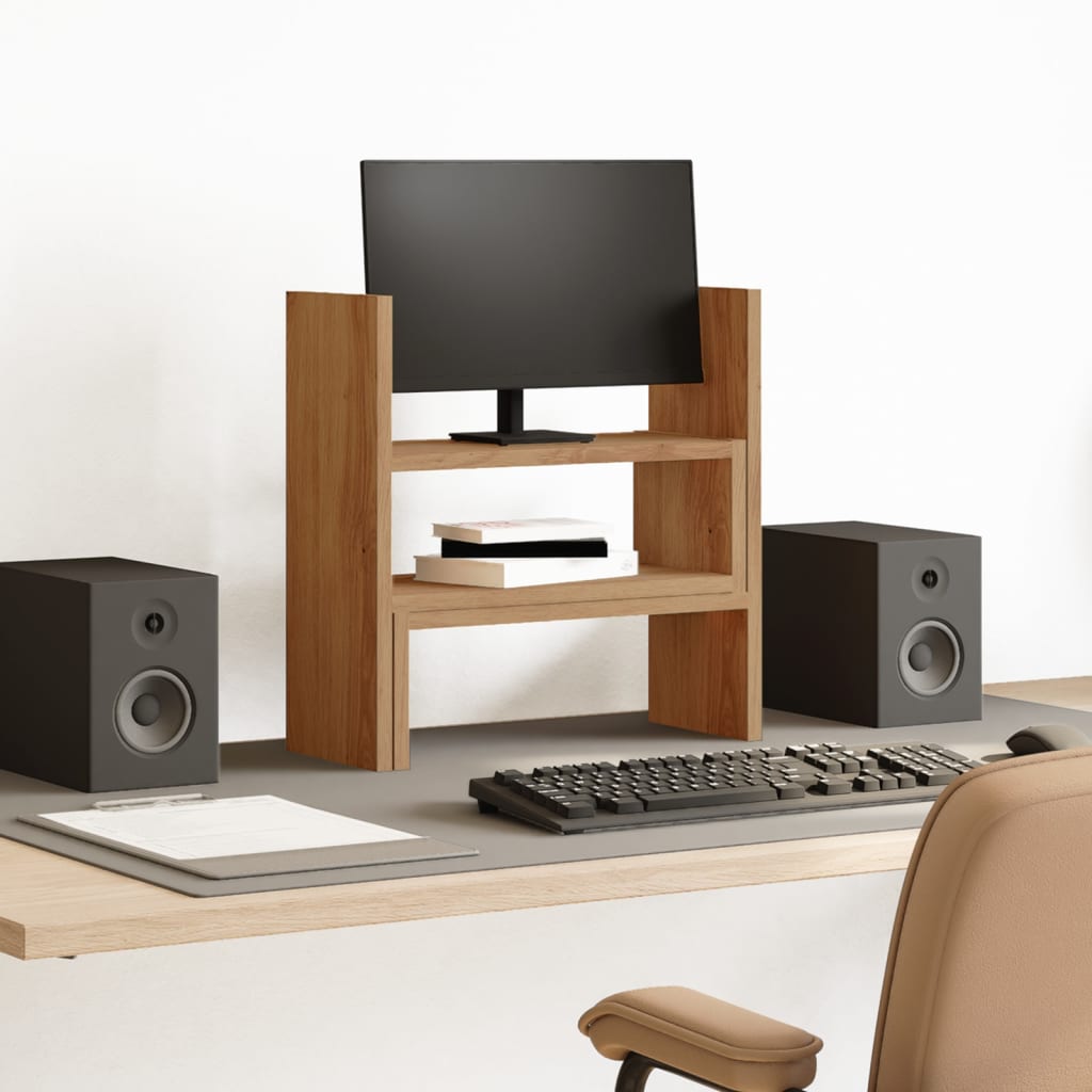Desk Organiser Adjustable Artisian Oak 40x17x41 cm Engineered Wood - Design Hut