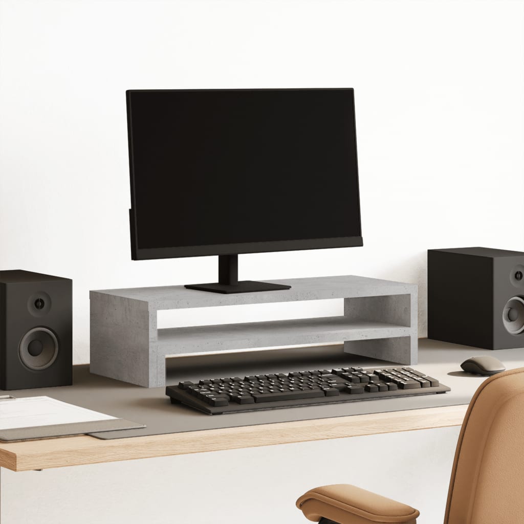 Monitor Stand Concrete Grey 54x22x15 cm Engineered Wood - Charlotte Dunes