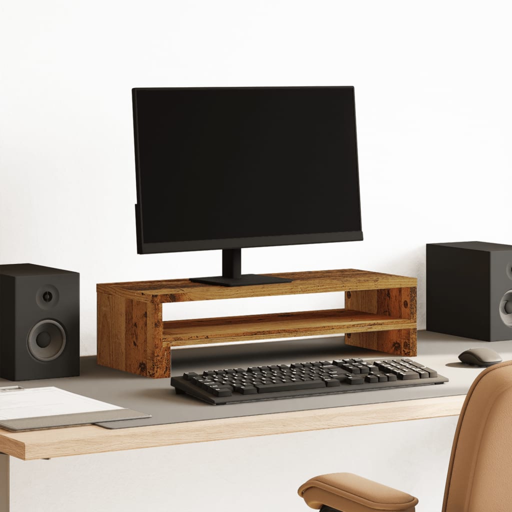 Monitor Stand Old Wood 54x22x15 cm Engineered Wood - Charlotte Dunes