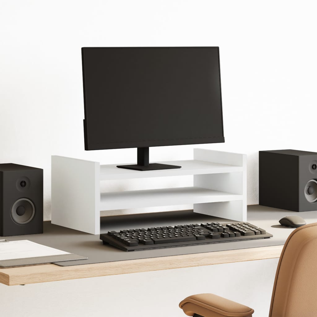 Monitor Stand White 50x27x20 cm Engineered Wood - Charlotte Dunes
