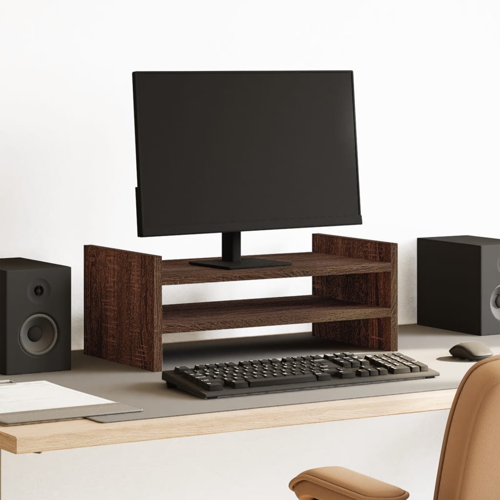 Monitor Stand Brown Oak 50x27x20 cm Engineered Wood - Charlotte Dunes