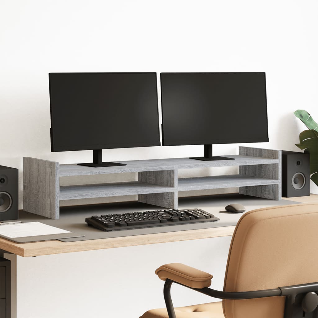 Monitor Stand Grey Sonoma 100x27x20 cm Engineered Wood - Charlotte Dunes