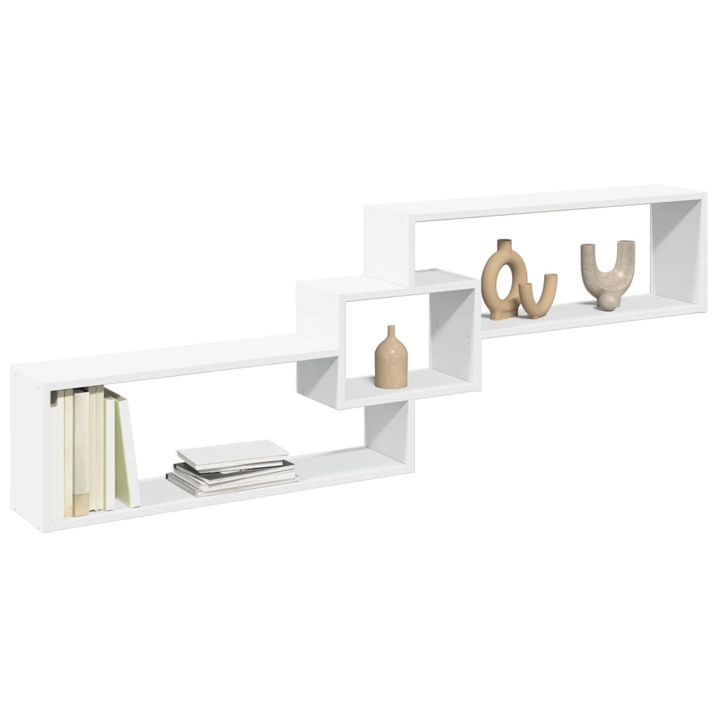 Wall Cabinet 158x18x53 cm White Engineered Wood - Discount Dealers