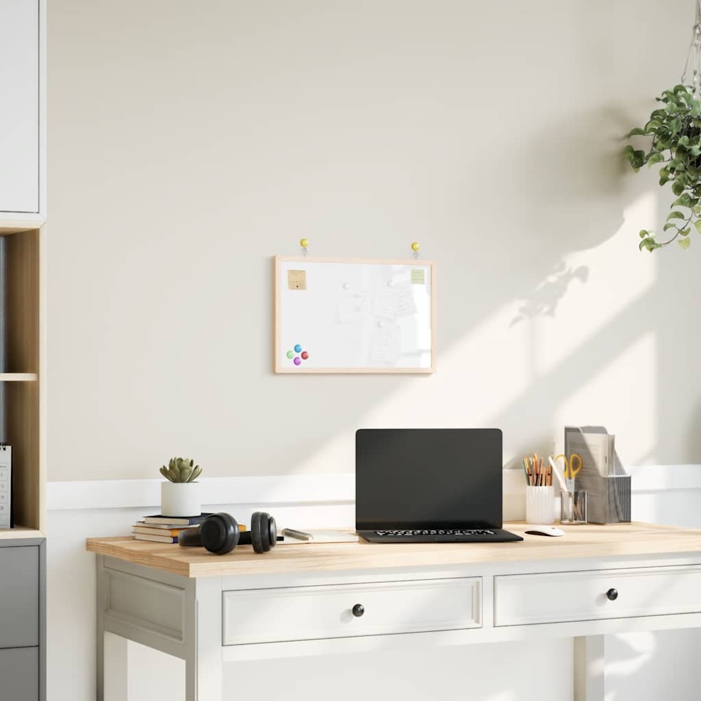 Magnetic Whiteboard with Solid Pine Wood Frame 40x30 cm - R and M Furniture
