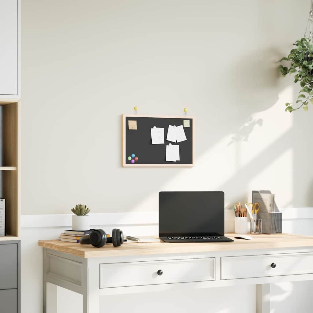 Chalkboard with Solid Pine Wood Frame Black 40x30 cm - Discount Dealers
