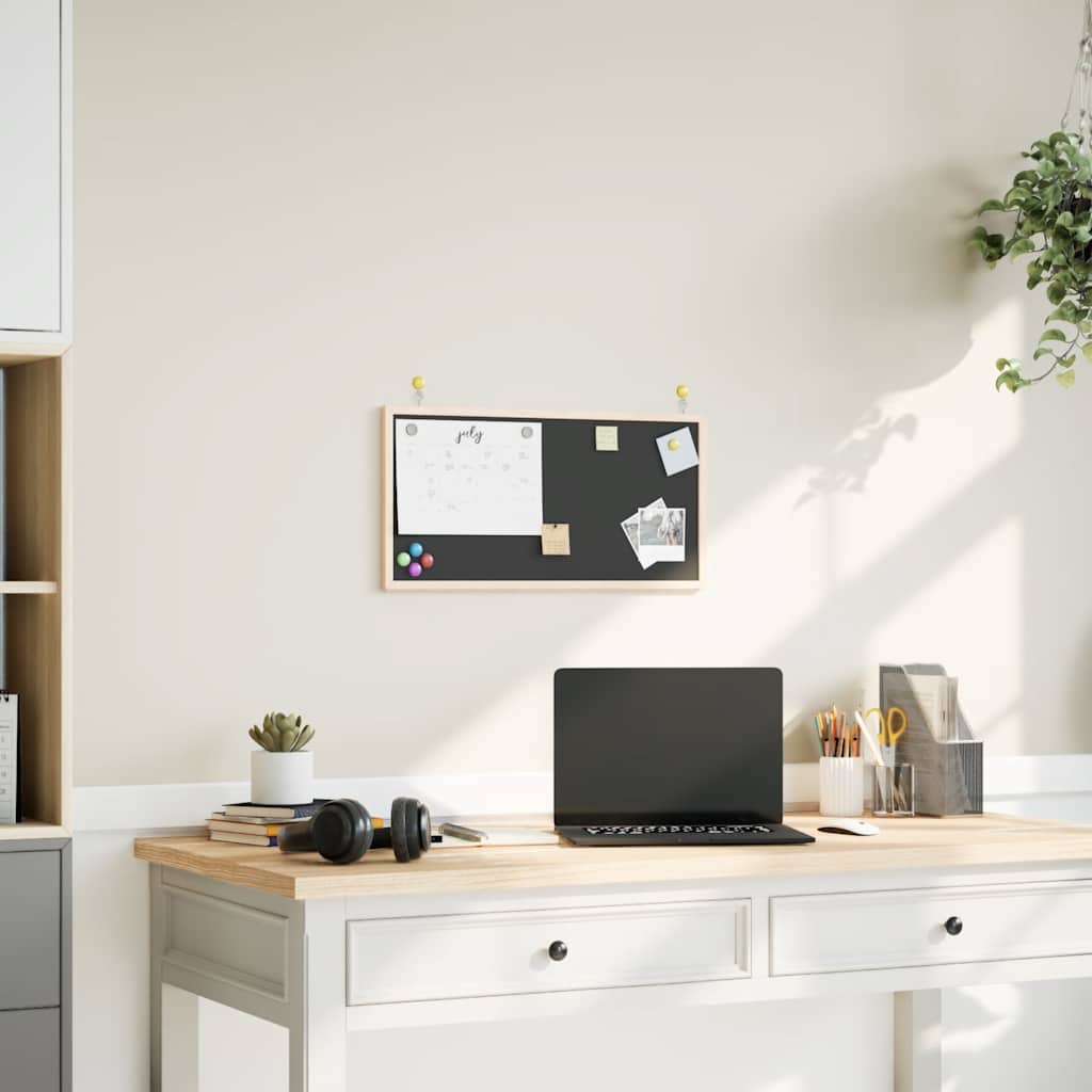 Chalkboard with Solid Pine Wood Frame Black 60x30 cm - Merkel Designers