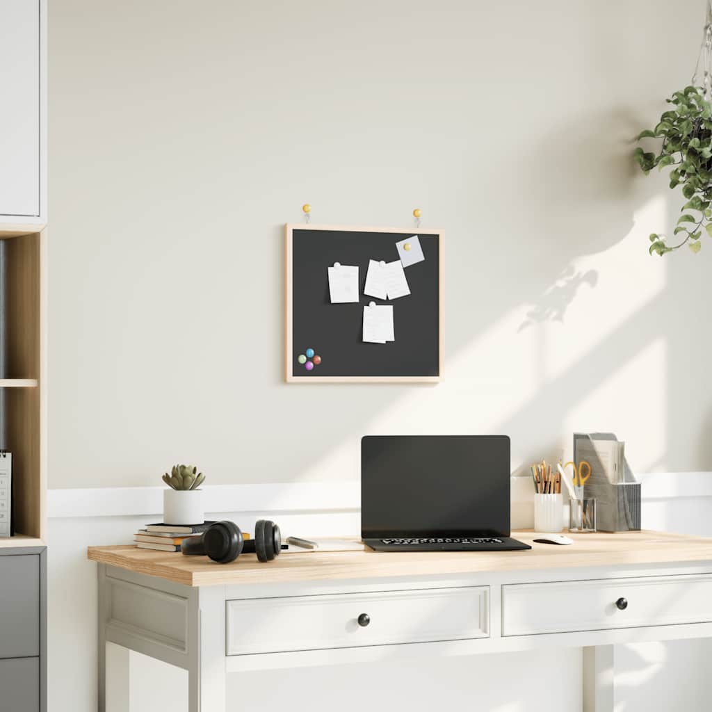 Chalkboard with Solid Pine Wood Frame Black 40x40 cm - Tyrell & Tyrell