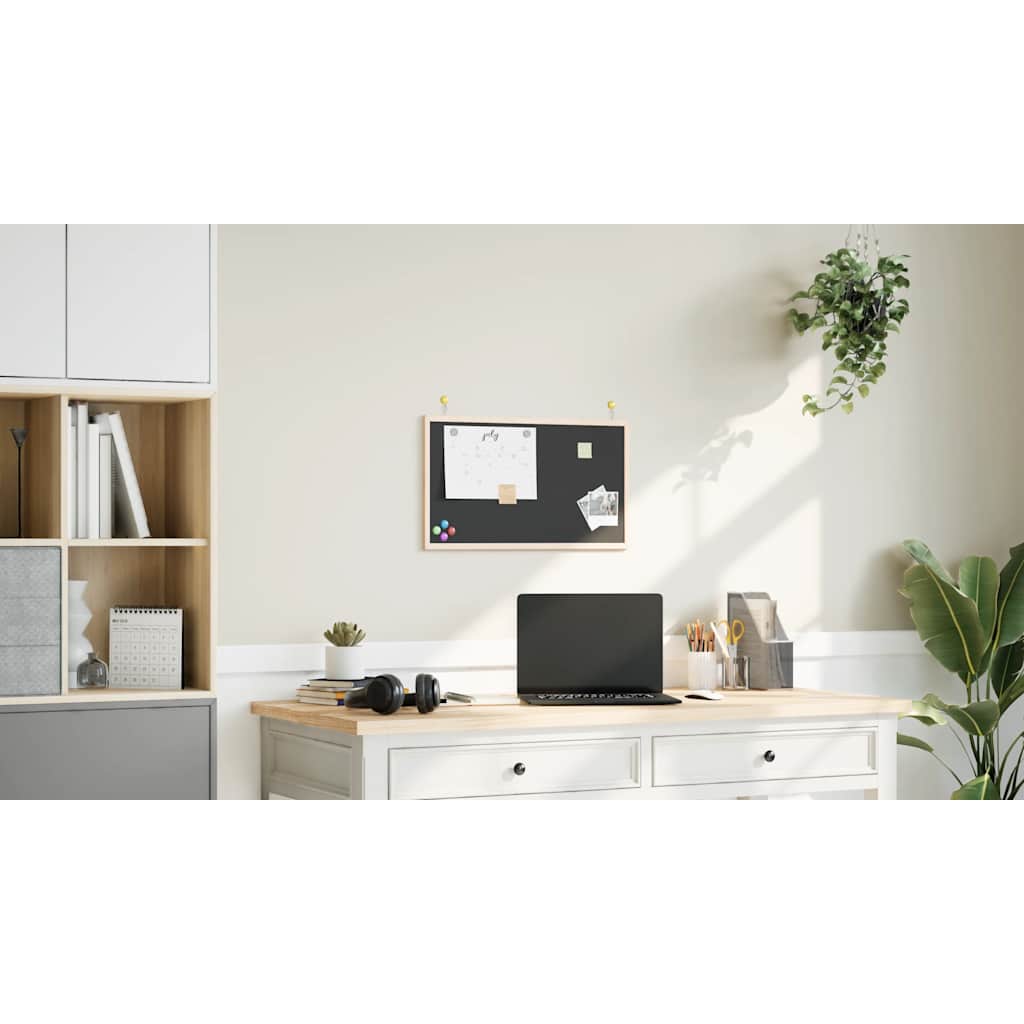 Chalkboard with Solid Pine Wood Frame Black 60x40 cm - Style and Chic