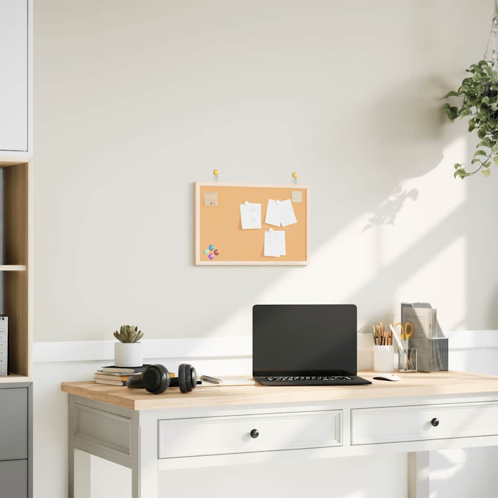 Cork Board with Solid Pine Wood Frame 40x30 cm - Design Hut