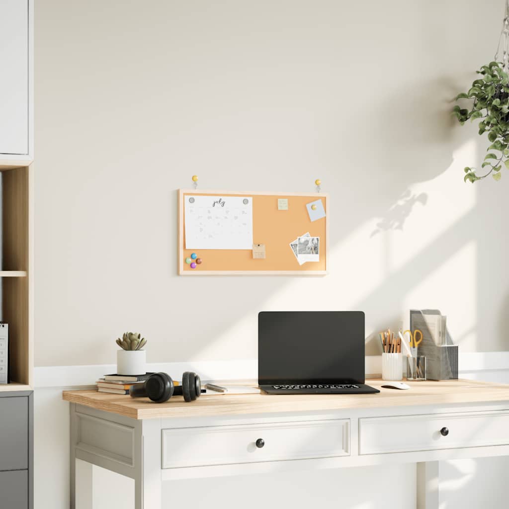 Cork Board with Solid Pine Wood Frame 60x30 cm - The Home Maker