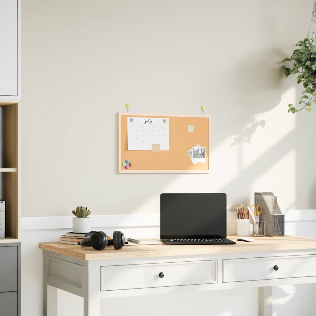 Cork Board with Solid Pine Wood Frame 60x40 cm - Merlin Deals