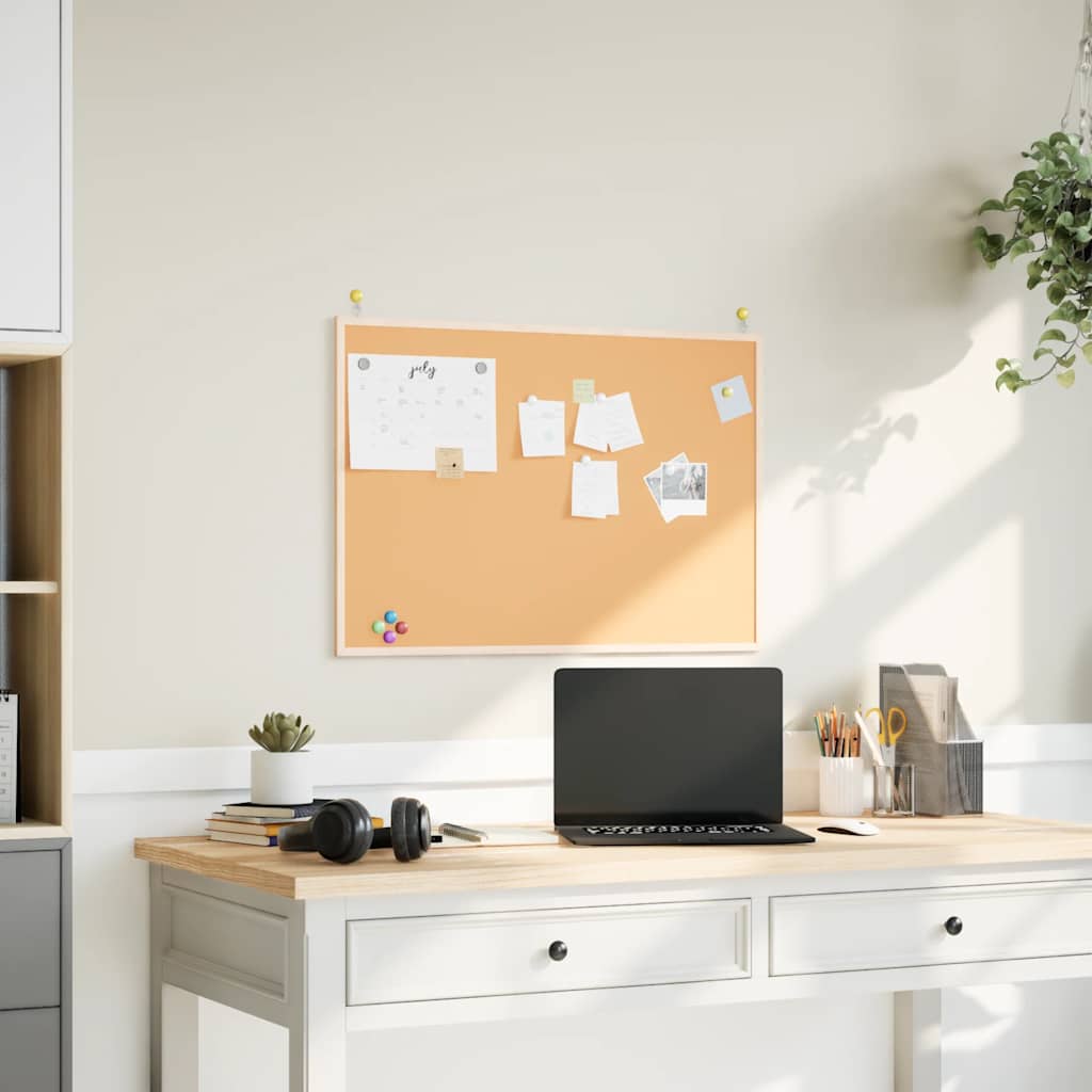 Cork Board with Solid Pine Wood Frame 80x55 cm - Merlin Deals