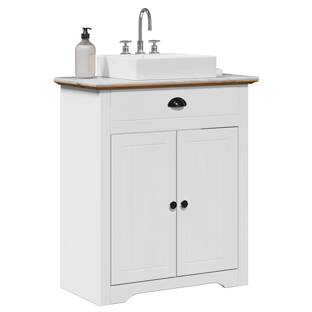 Bathroom Sink Cabinet BODO White and Brown 70x35x80 cm - Brittle & Co