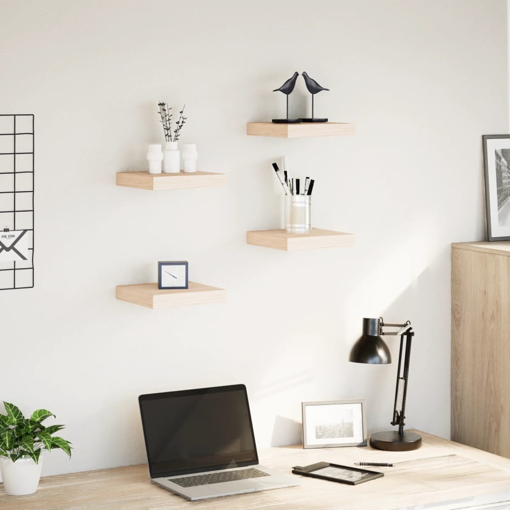 Floating Shelves 4 pcs 23x23.5x4 cm Engineered Wood - All Things Good
