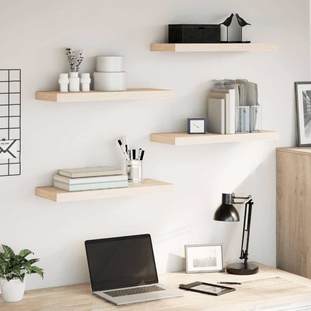 Floating Shelves 4 pcs 60x23.5x4 cm Engineered Wood - All Things Good