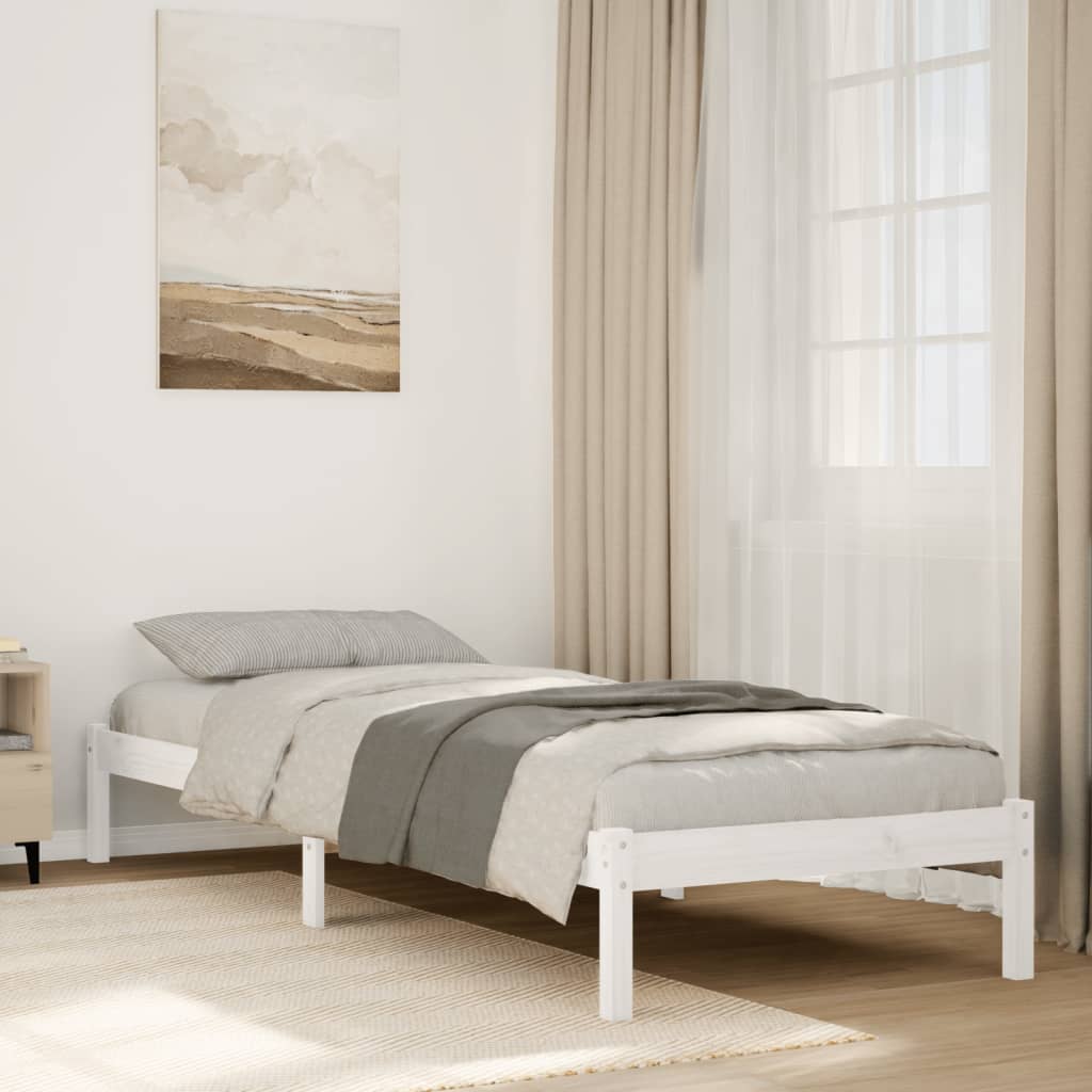 Extra Long Bedframe White 80x210cm Solid Wood Pine - All Things Good