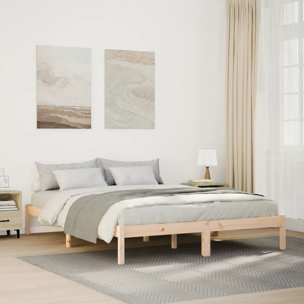 Extra Long Bedframe 140x210cm Solid Wood Pine - Style and Chic