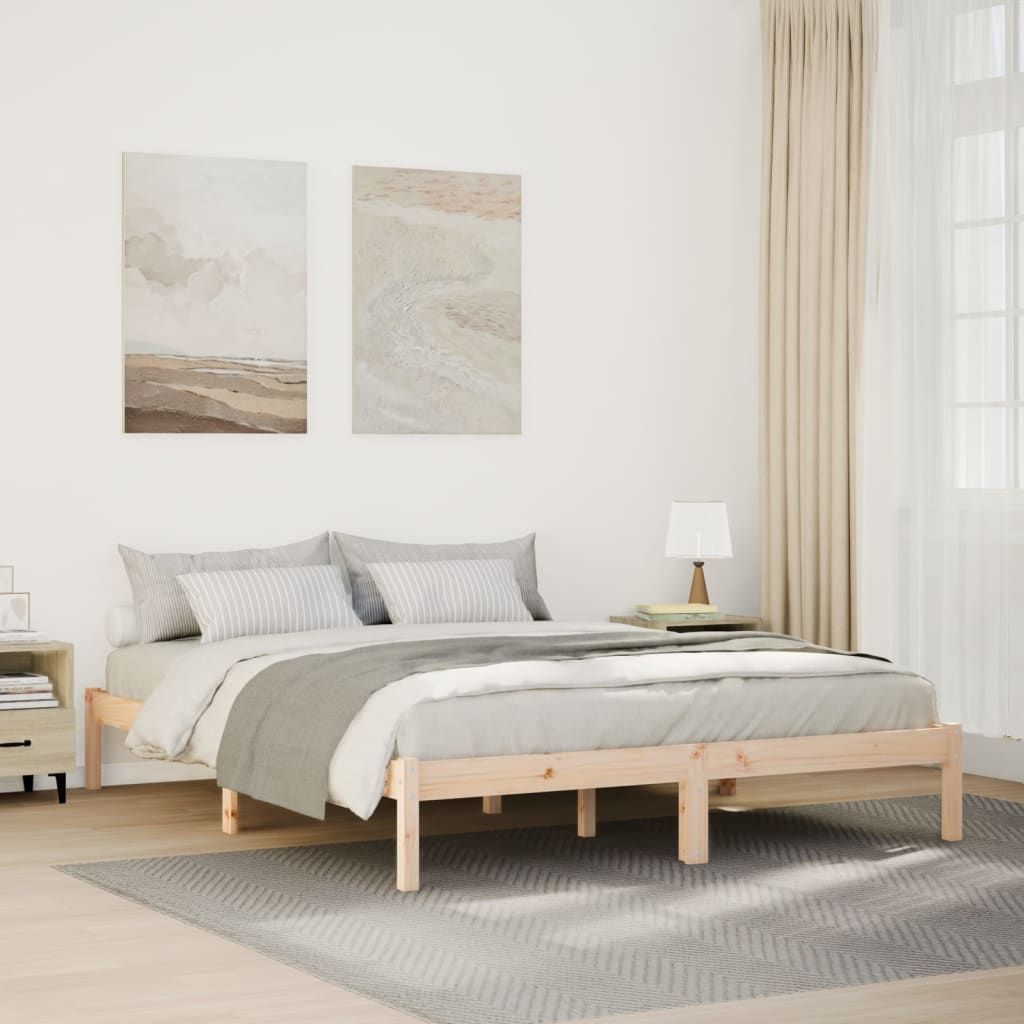 Extra Long Bedframe 160x210cm Solid Wood Pine - Sid & Sam