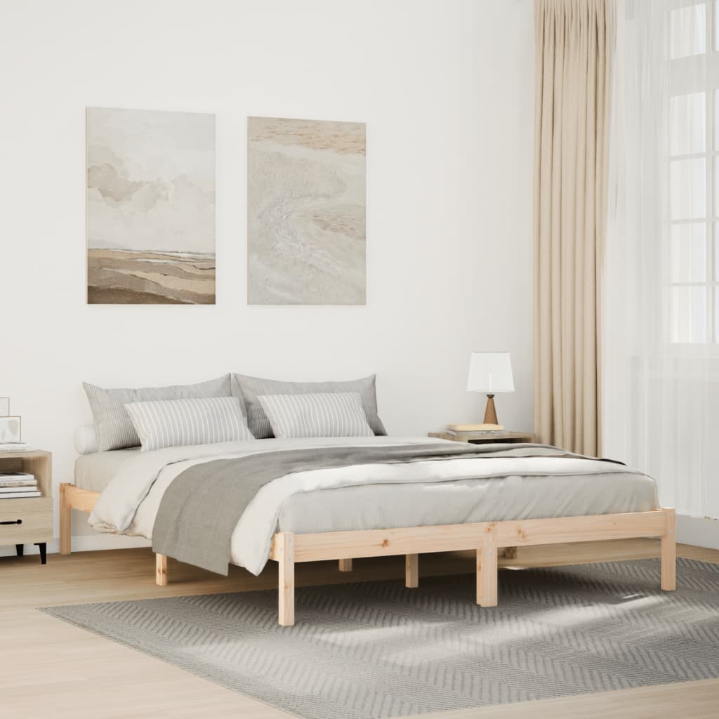Extra Long Bedframe 140x220cm Solid Wood Pine - Decor Base
