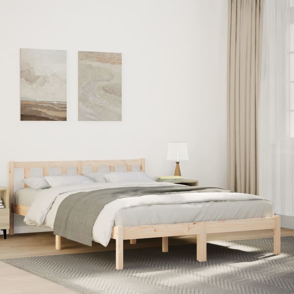 Extra Long Bedframe 140x210cm Solid Wood Pine - Sid & Sam