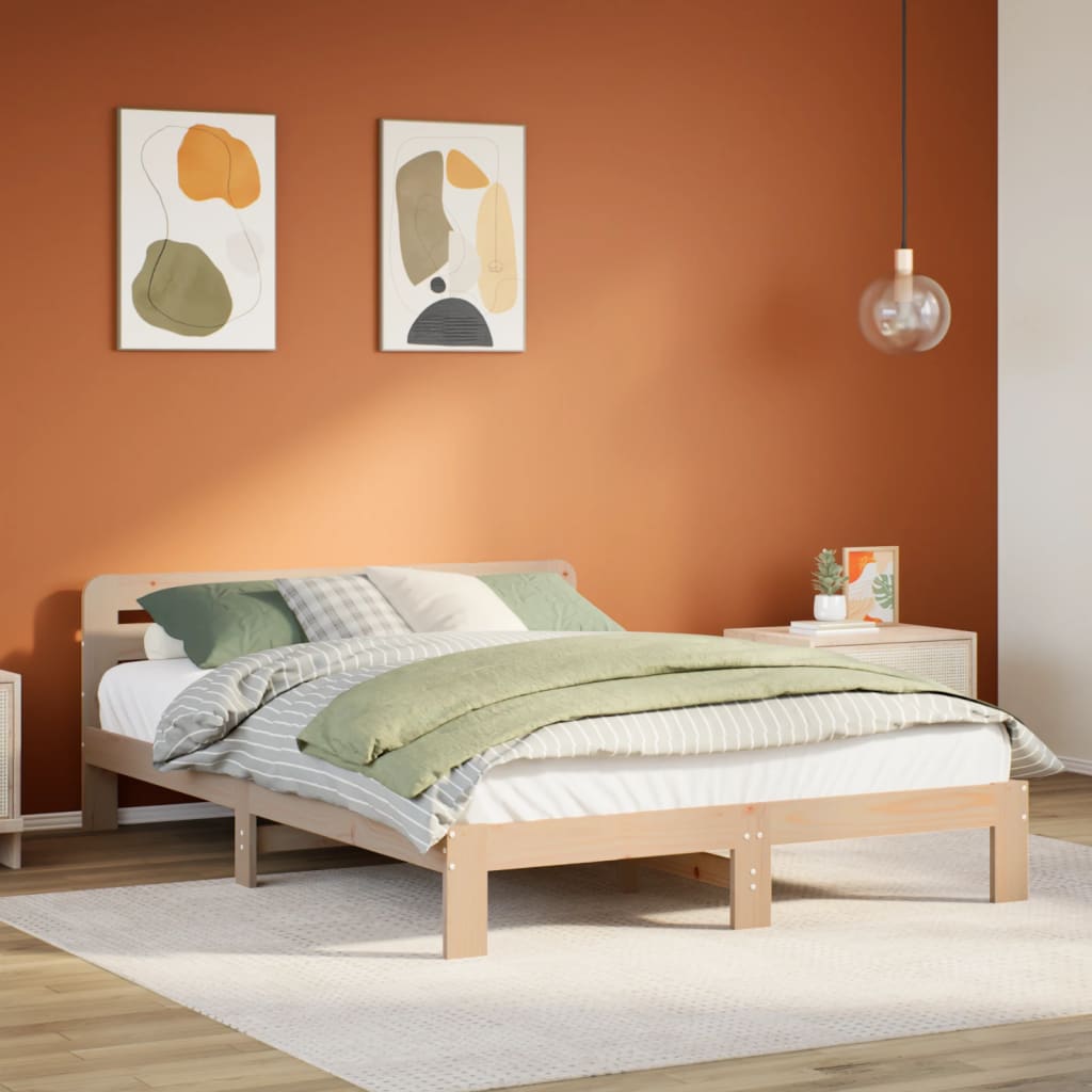 Bedframe 135x190cm Double Solid Wood Pine - All Things Good