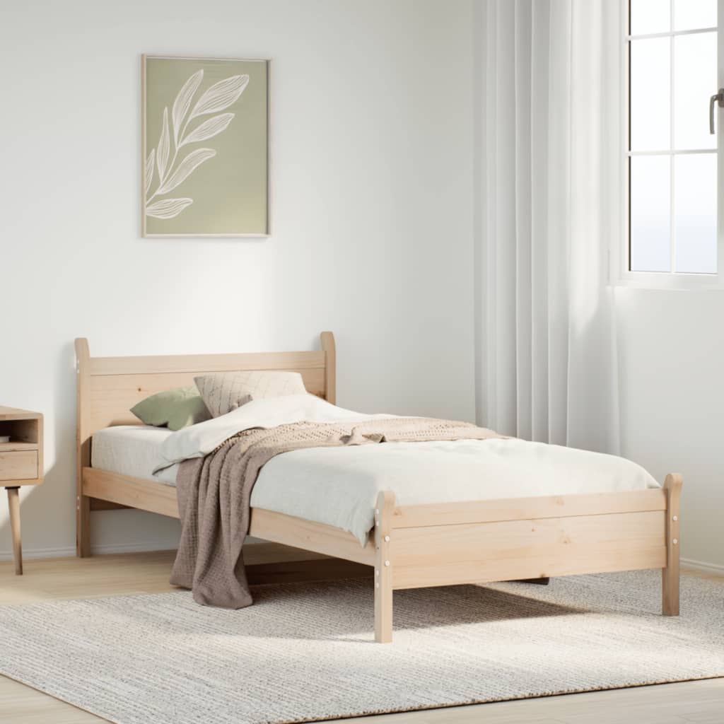 Bedframe 75x190cm Small Single Solid Wood Pine - The Home Maker
