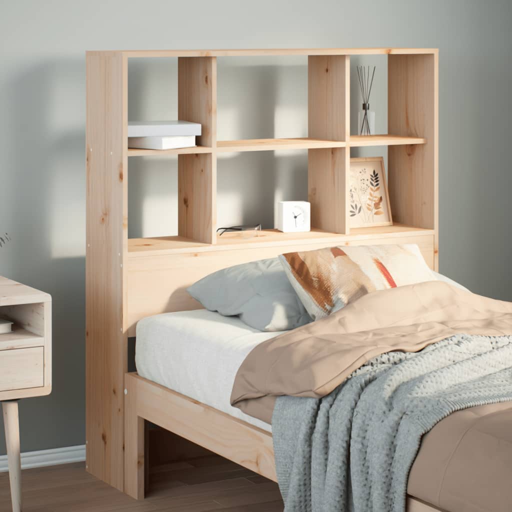 Headboard with Storage 90 cm Solid Wood Pine - Style and Chic