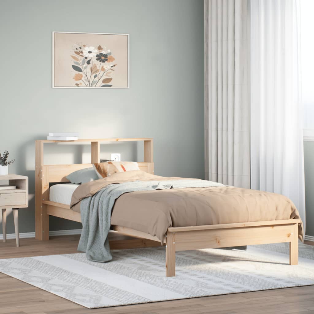 Bookcase Bed 100x200cm Solid Wood Pine - Unbeatable Bargains