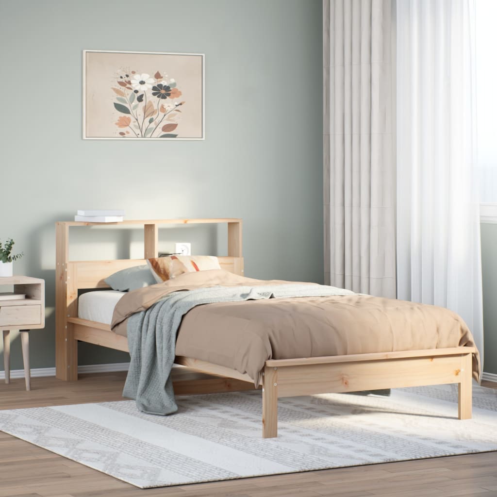 Bookcase Bed 90x190cm Single Solid Wood Pine - Millennium Furniture