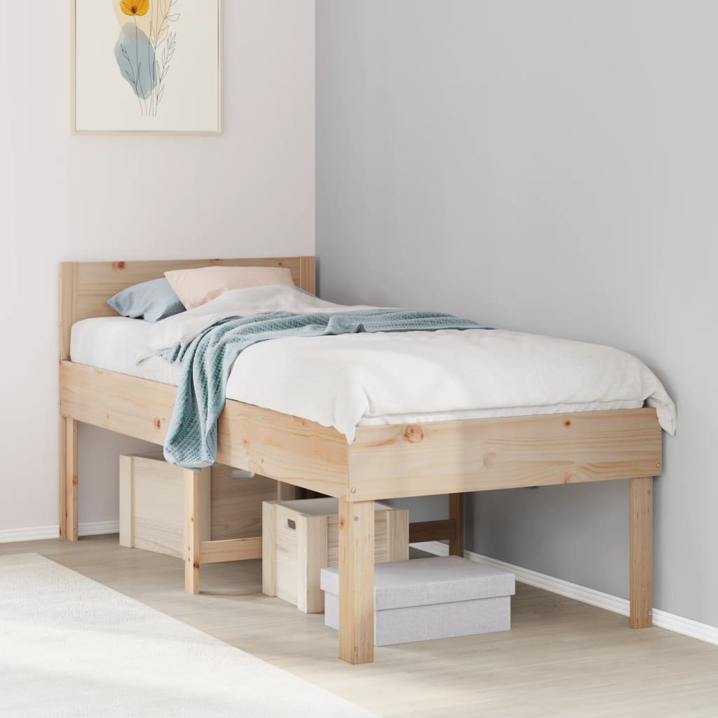 Bedframe 90x190cm Single Solid Wood Pine - Style and Chic