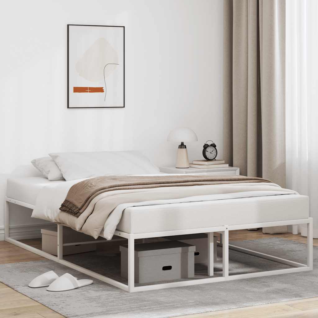Bedframe White 120x200cm Metal - Direct Imports