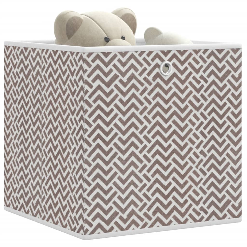 Foldable Storage Boxes 10 pcs Brown 32x32x32 cm Non-woven Fabric - Tyrell & Tyrell