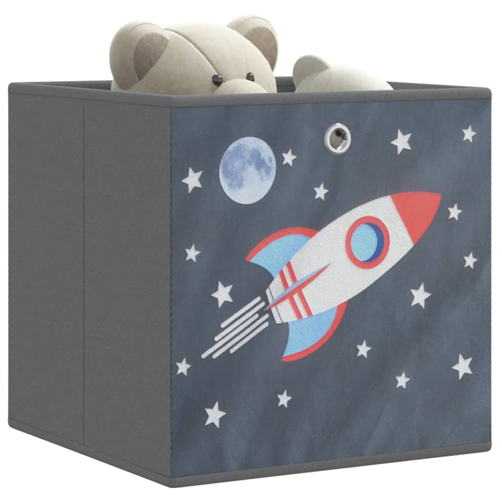 Foldable Storage Boxes 4 pcs Grey 32x32x32 cm Non-woven Fabric - Brittle & Co