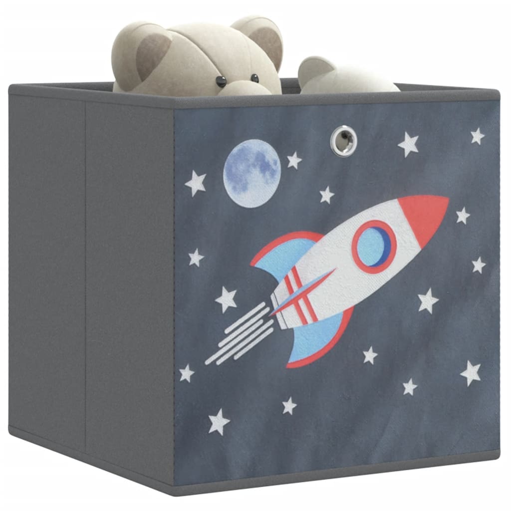 Foldable Storage Boxes 10 pcs Grey 32x32x32 cm Non-woven Fabric - Decor Base