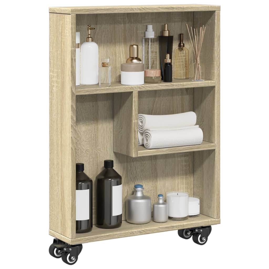 Narrow Storage Trolley Sonoma Oak 48x13x68 cm Engineered Wood - Decor Base