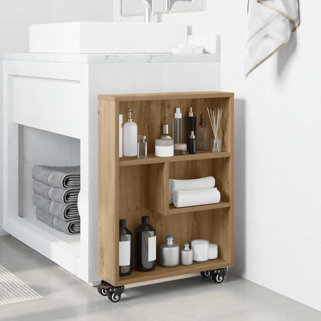 Narrow Storage Trolley Artisian Oak 48x13x68 cm Engineered Wood - Style and Chic