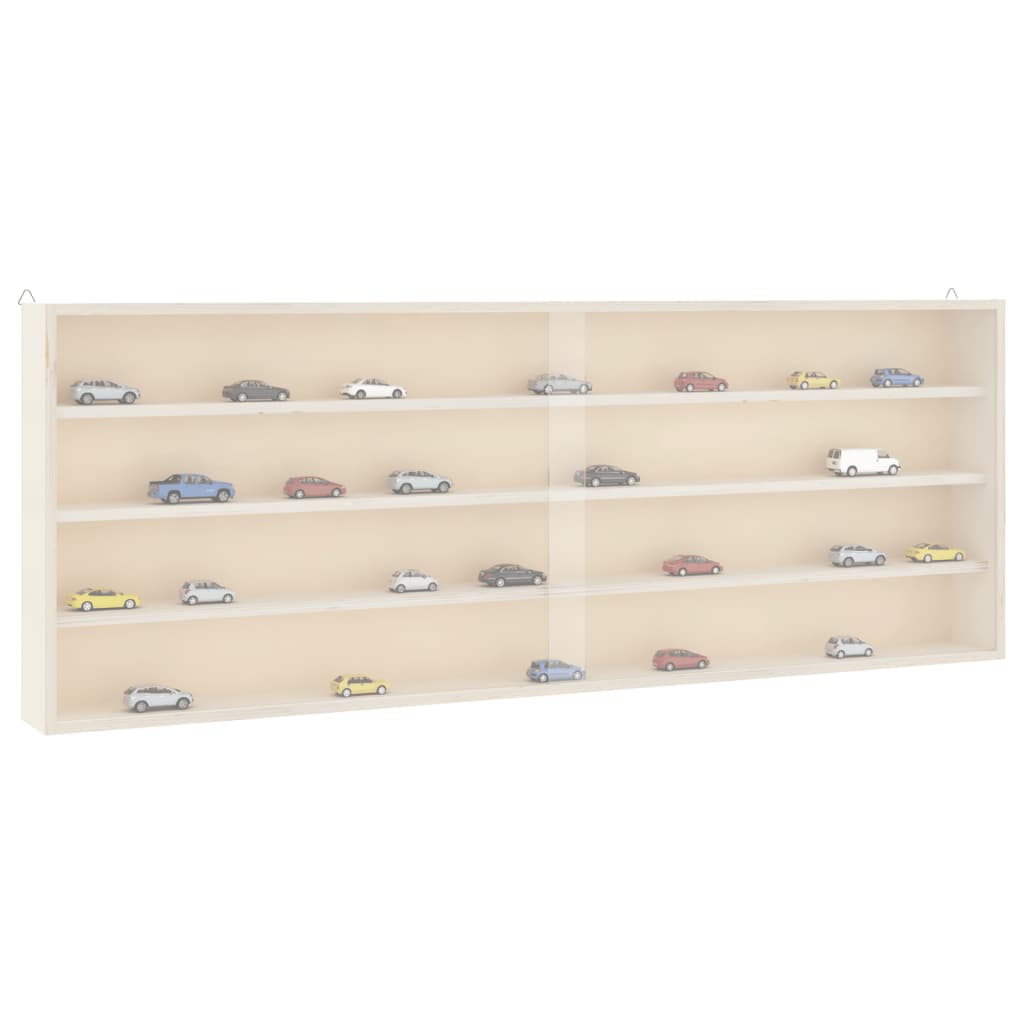 Wooden Collector's Display Case with Doors 100x8.5x37cm - Decor Base