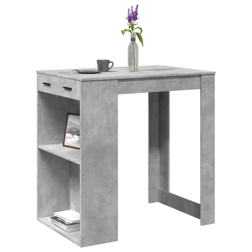Bar Table Concrete Grey 102x70x103.5 cm Engineered Wood - The Home Maker