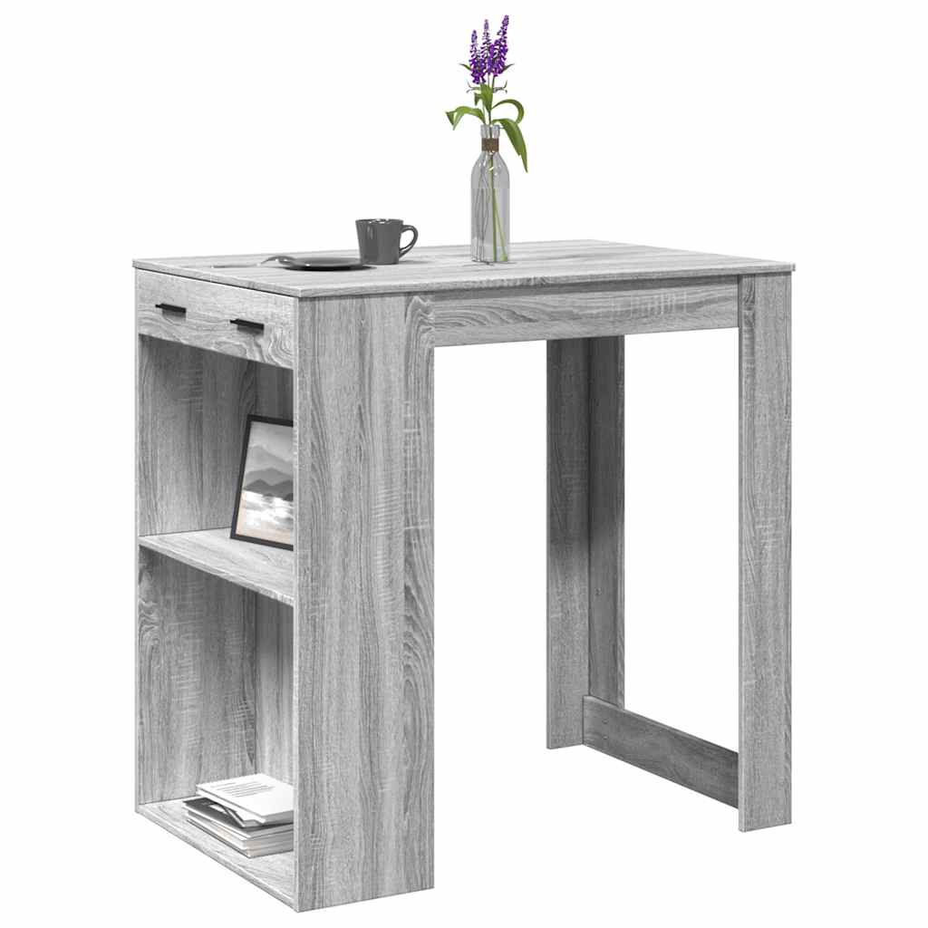 Bar Table Grey Sonoma 102x70x103.5 cm Engineered Wood - Casper Homes