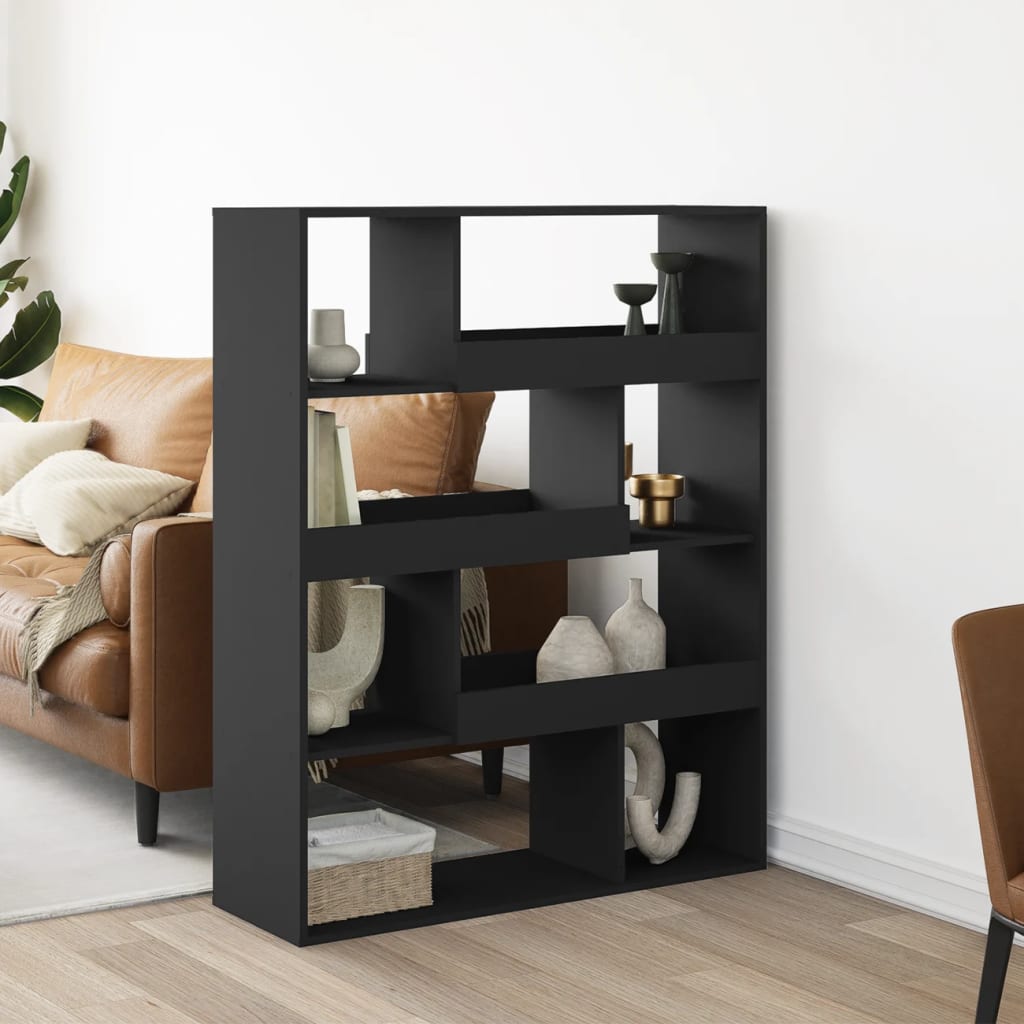Bookcase Black 100x33x125.5 cm Engineered Wood - vid-3309331 - Charlotte Dunes
